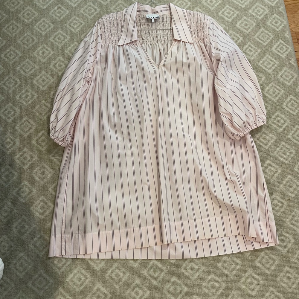 Ganni shift dress pale pink Size L 10/12